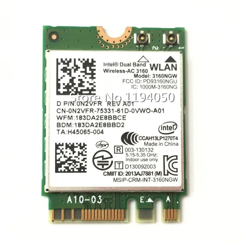 Intel 3160 3160NGW Двухдиапазонная Беспроводная AC + Bluetooth4.0 NGFF wifi карта 802.11AC Linux Win7 Win8 Win10|wifi