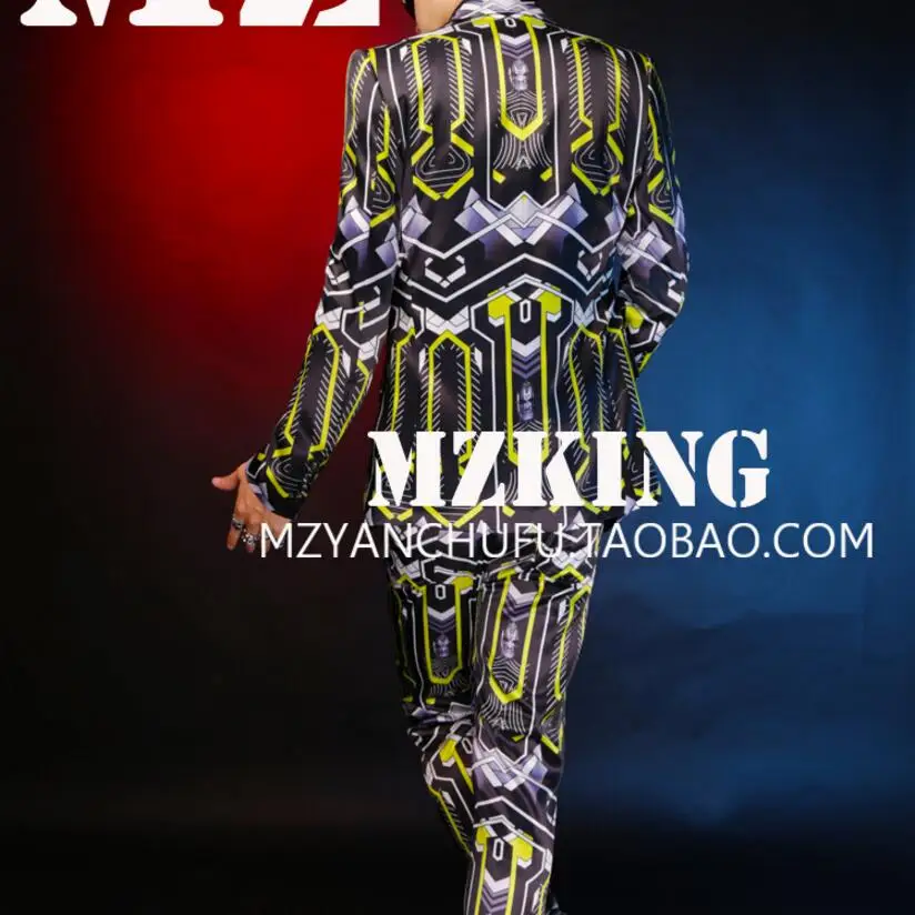 Бесплатная доставка Плюс размер мужская одежда мужской певец желтый и черный