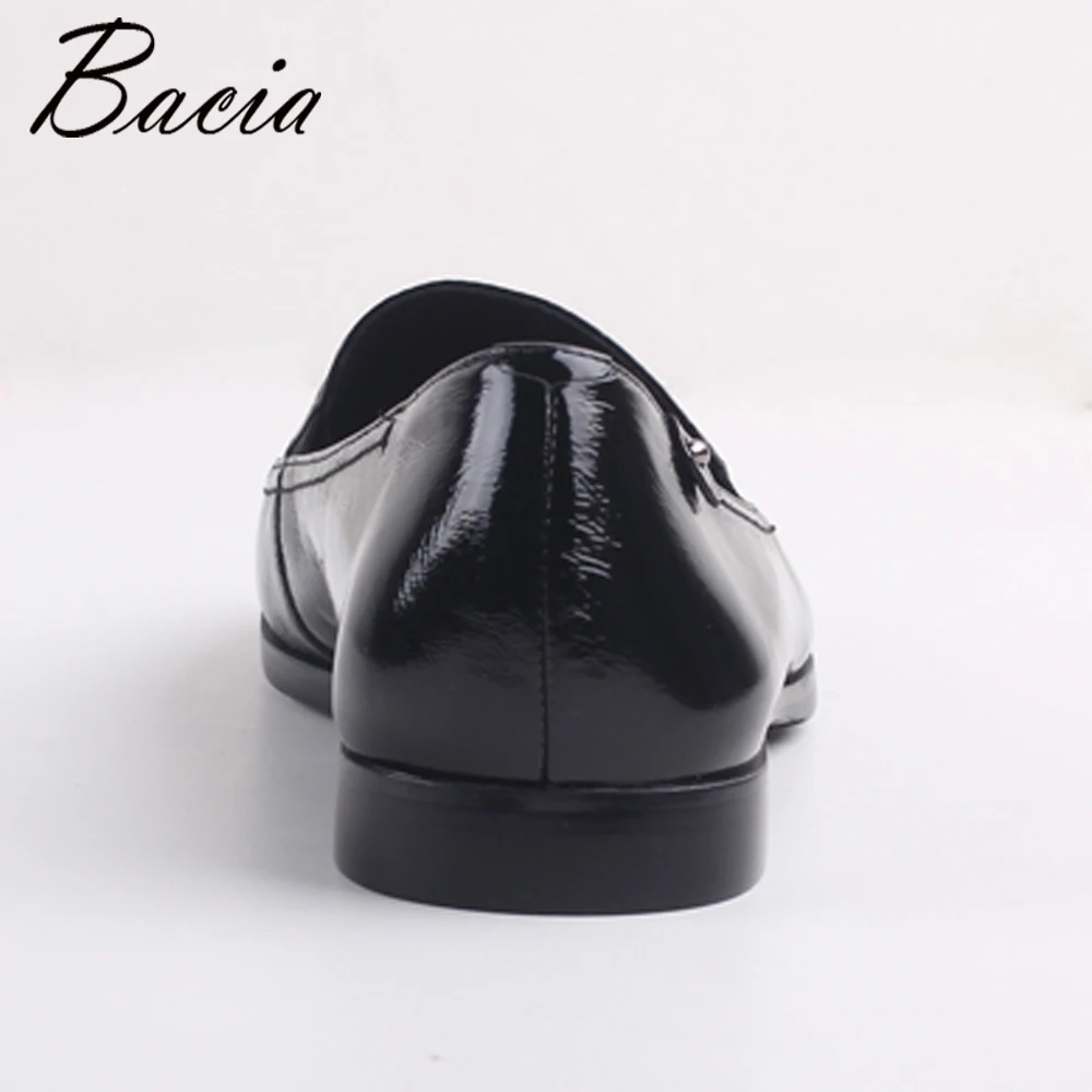 Bacia/роскошные классические кожаные туфли черный ретро круглый носок Slip-on Туфли