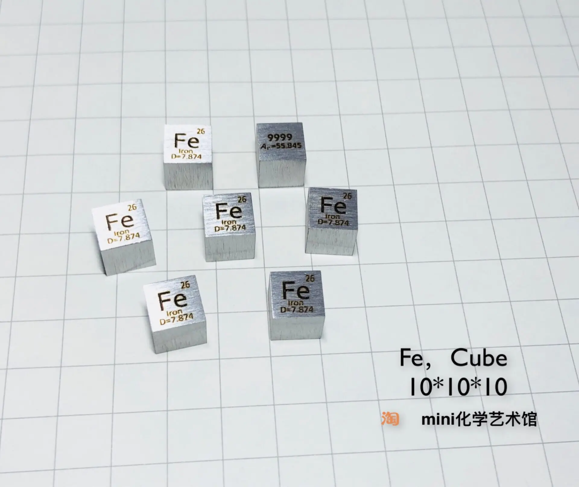 Железный кубик без косточек шестигранная полировка чистый 4N железо металл