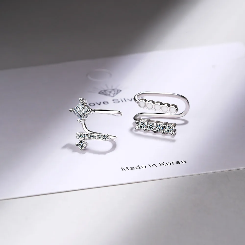 EH434 ModaOne модные корейские серьги-клипсы для женщин 925 пробы серебряные серьги-каффы для девочек - Окраска металла: EH434
