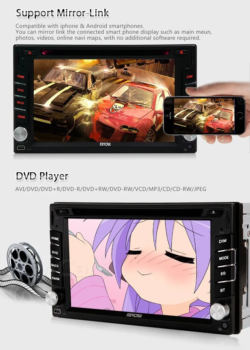 Android 5.1.1 двойной ДВА 2 Дин DVD CD-плееры GPS Wi-Fi Bluetooth Радио емкостный Сенсорный экран