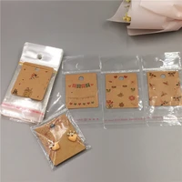 creative 50pcs stud ear small card 50pcs transparent plastic hanging bag%ef%bc%8c5x4cm lovely jewelry earring packaging sale card