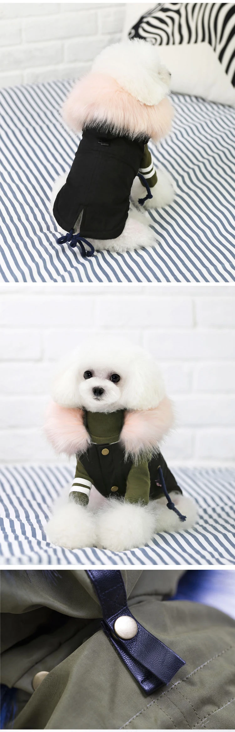 Petshy/зимняя одежда для собак; роскошный воротник из искусственного меха; пальто для маленьких собак; теплая ветрозащитная парка для питомцев; куртка для щенков с флисовой подкладкой