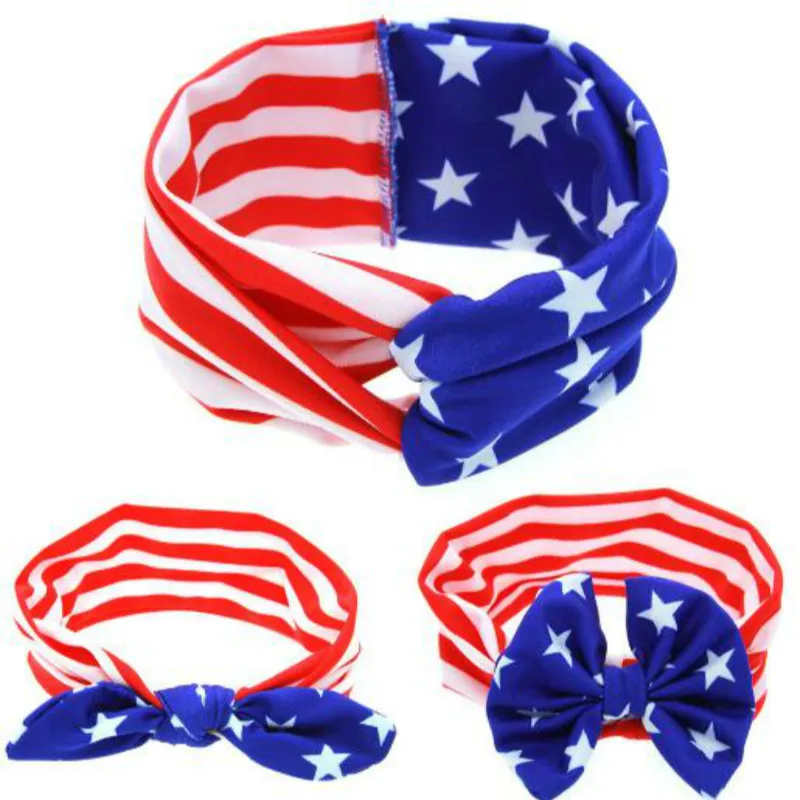 2018 Новинка 1 шт. Америка кроличьи уши 4th of July флаг эластичная повязка на голову с