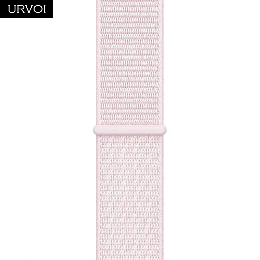 Peal Pink URVOI Спортивная петля для apple watch band series 5 4 3 2 1 светоотражающий ремешок для iwatch двухслойный дышащий тканый нейлон осень - Цвет ремешка: Peal Pink