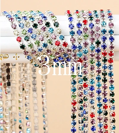 5 ярдов (3 мм) Стразы кристальная чашка цепочка коготь отделка стразы обвязка для