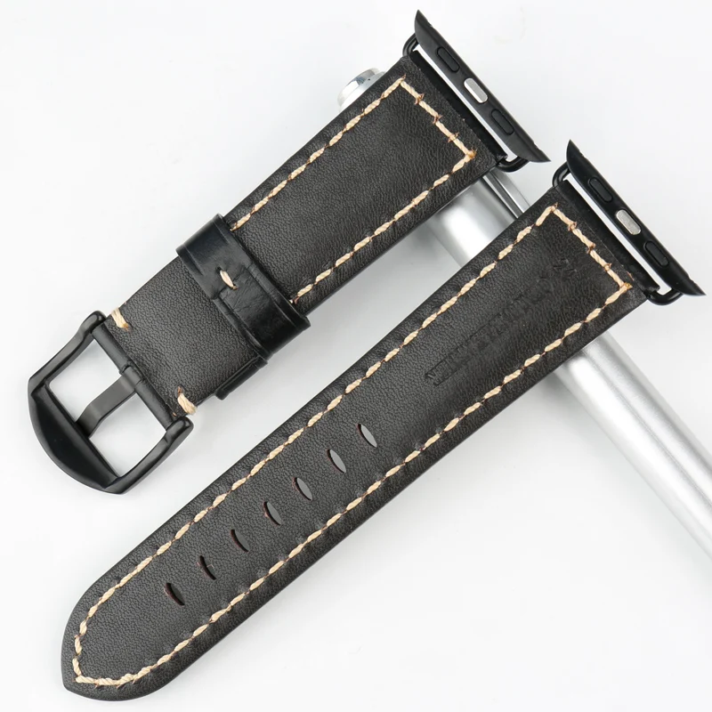 Ремешок MAIKES из натуральной кожи для Apple Watch Аксессуары часов 44 мм 40 iWatch Band 42 38 Series 4