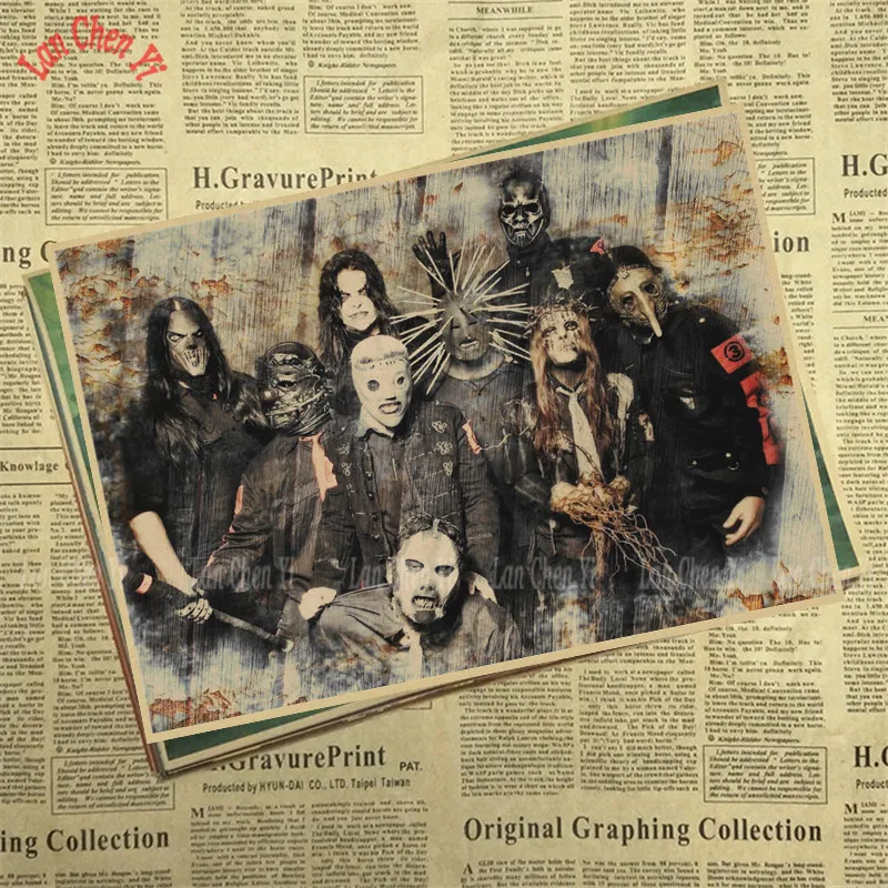 Slipknot Band Music Ретро плакат крафт бумага бумажная картина для украшения интерьера
