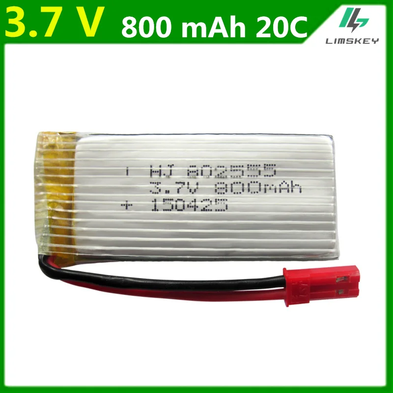 Аккумулятор 3,7 в 800 мА · ч для квадрокоптера Di Fei da DFD F181, F187, F163, H12C, H12W, 3,7 в, 800 мА · ч, литий-полимерный аккумулятор 802555, 2 шт./лот