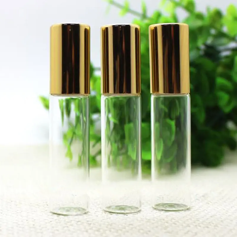 Стеклянная бутылка в многоразовых бутылках Rollon с золотой крышкой высокое