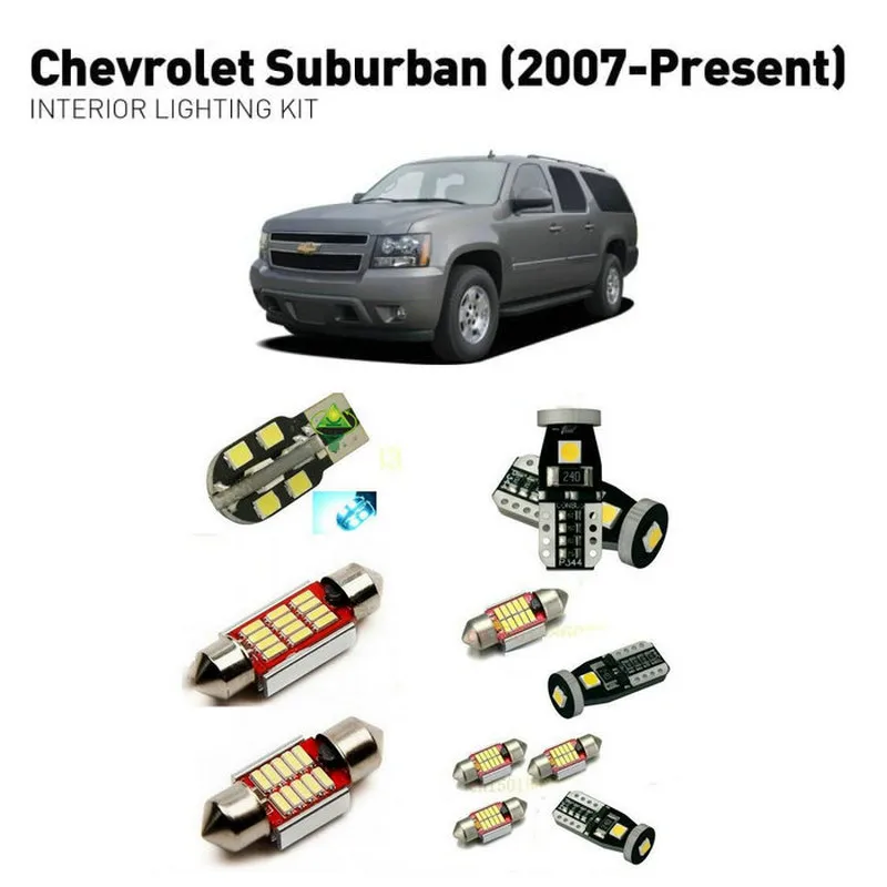 Светодиодные внутренние фары для Chevrolet suburban 2007 + 14 шт. светодиодные автомобилей