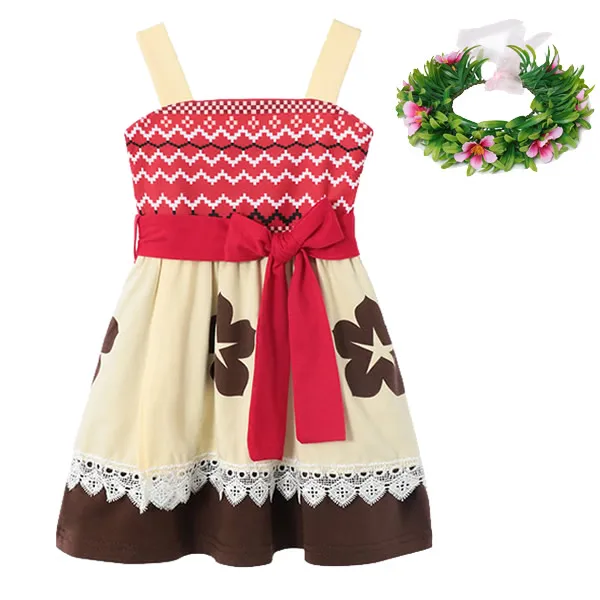 Moana Sets Платье для маленьких девочек с изображением Микки Мауса; детские маскарадные костюмы Ариэль; летнее платье принцессы Белоснежки для маленьких девочек; костюмы Белль - Цвет: Moana Sets