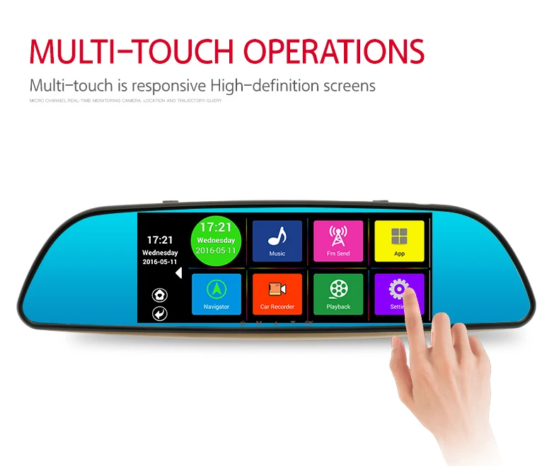 Full HD 1080P Bluetooth WIFI FM ROM 16 Гб двойной объектив камера заднего вида mirror7 дюймов