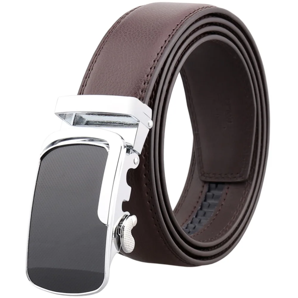 Black Men Belt Cow Genuine Leather Belts For Automatic Alloy Buckle Male Strap Cowhide Fashion Style New Waist Straps | Аксессуары для