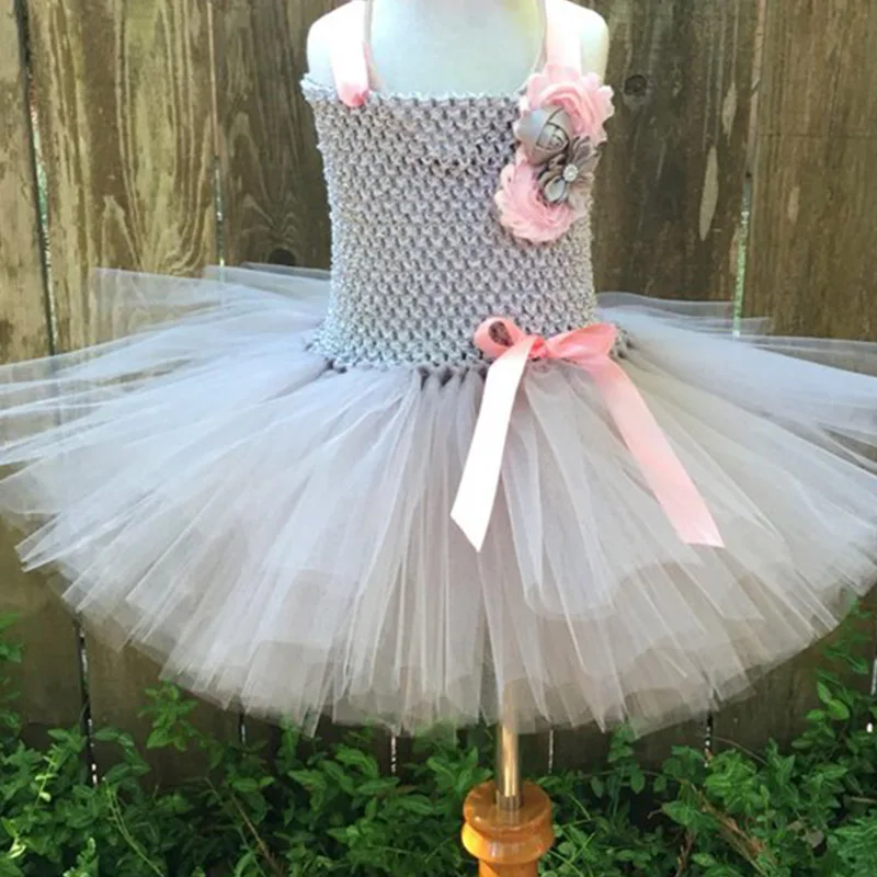 1 PCS dress Модная детская серая мышь, платье-пачка для маленьких девочек, костюм на Хэллоуин с мышкой, мини-бальное платье для дня рождения, Детские платья для девочек, PQ210 - Цвет: 1 PCS dress