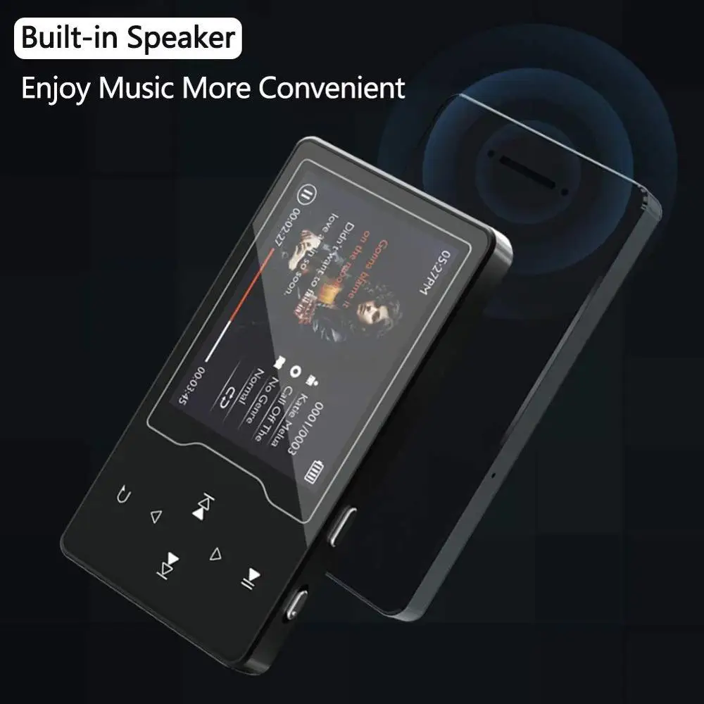 MP3-плеер Bluetooth 4,2 без потерь звук 16 Гб музыкальный плеер встроенный динамик, 2,4 дюймовый большой hd-экран, расширяемый до 128 ГБ