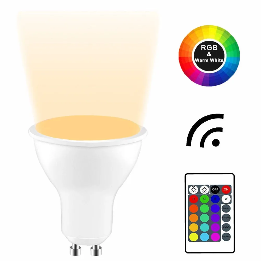 16 цветов RGB RGBW лампочка Рождественский светодиодный ночник E27 GU10 MR16 5 Вт
