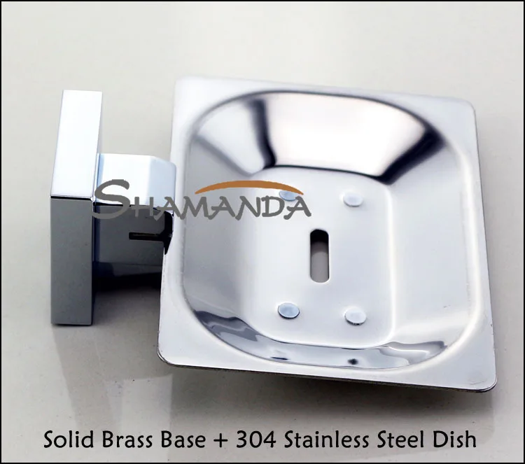 Бесплатная доставка Мыло блюдо держатель Твердый латунный строительство хром