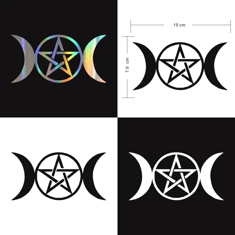 Anycuros Тройная богиня луны Wicca Пентакль мультфильм наклейки 15 см * 7 6 | Автомобили и