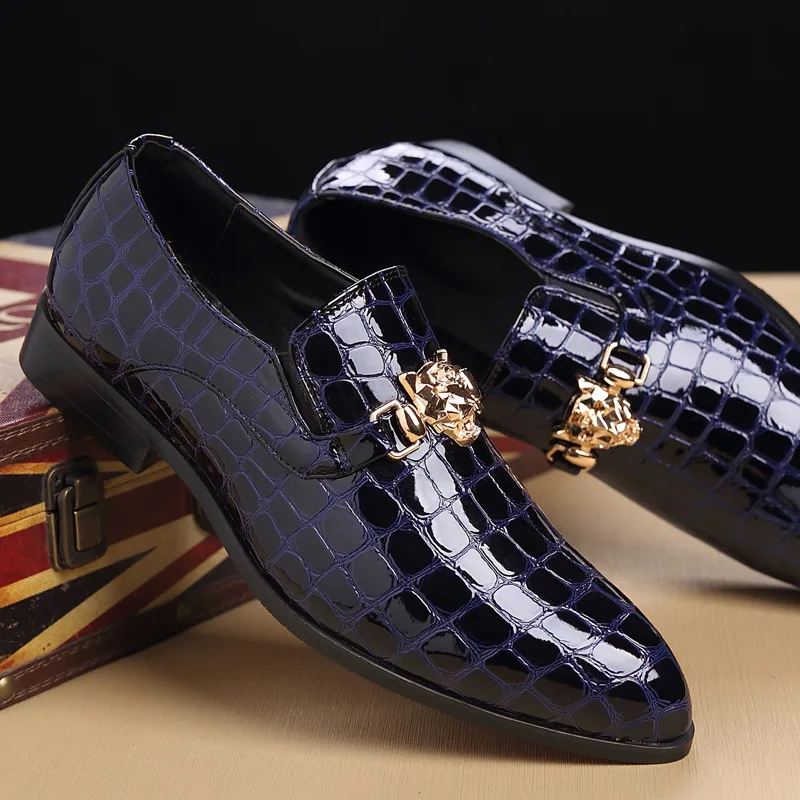 Fashion Men Pu Leather Shoes Pointed Toe Slip on Loafers Flat Comfort Casual Spring and Autumn | Обувь