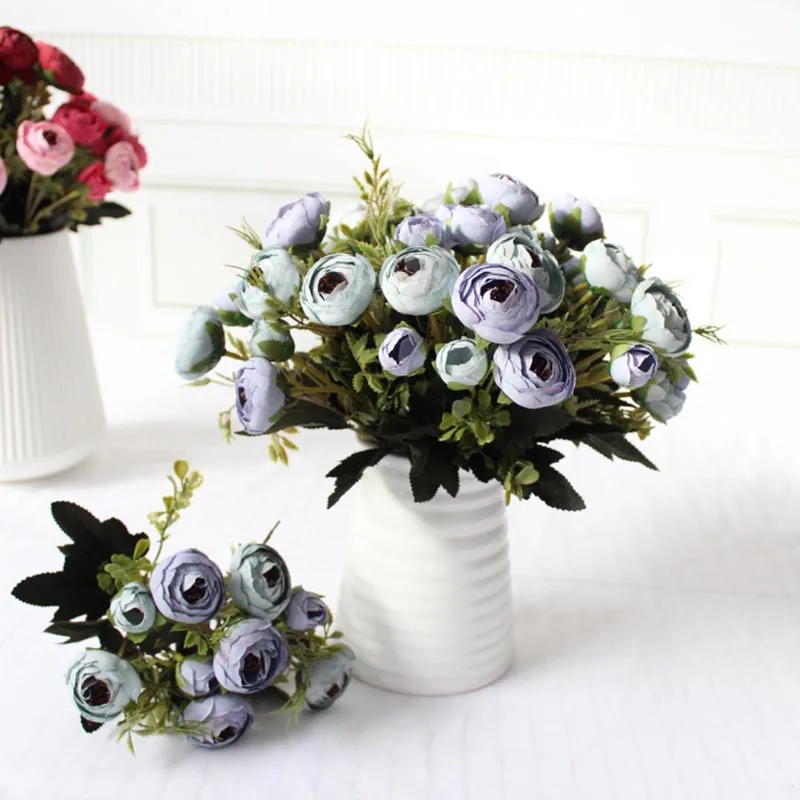 Элегантные шелковые бутоны для цветов свадебные букет из искусственных роз