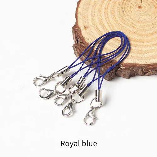 Royal blue 100 шт цветные двойные круглые застежки-карабины, ремешок, шнур для сотового телефона, мобильные ремни, рукоделие, подвеска, материалы ручной работы - Цвет: Royal blue