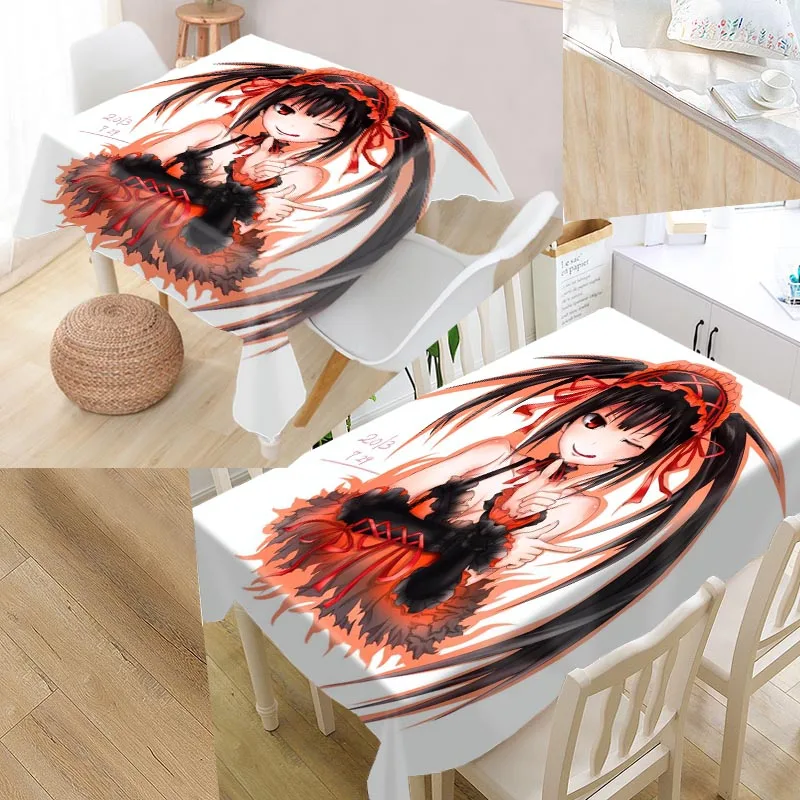 Date A Live на заказ Скатерти Оксфорд ткань прямоугольный Водонепроницаемый