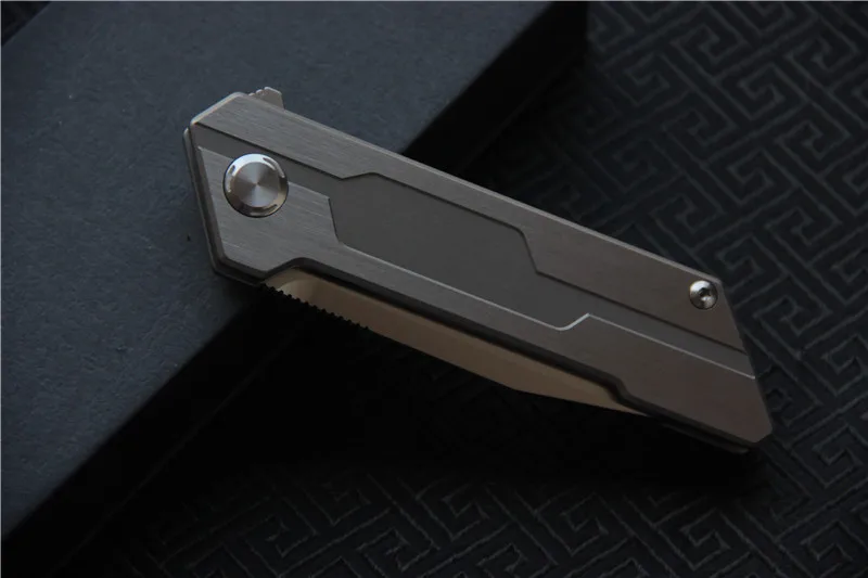 MIKER New folding knives D2 Satin blade ceramic ball bearing washer TC4 handle flipper Tanto Hunting knife EDC tools | Инструменты