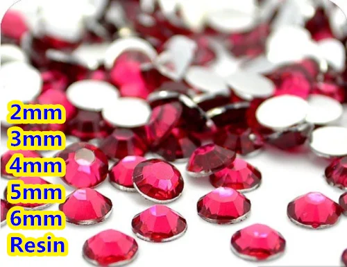

Rose Color 2mm,3mm,4mm,5mm,6mm Facets Flat Back Resin Rhinestone Nail Art Gems Decoration