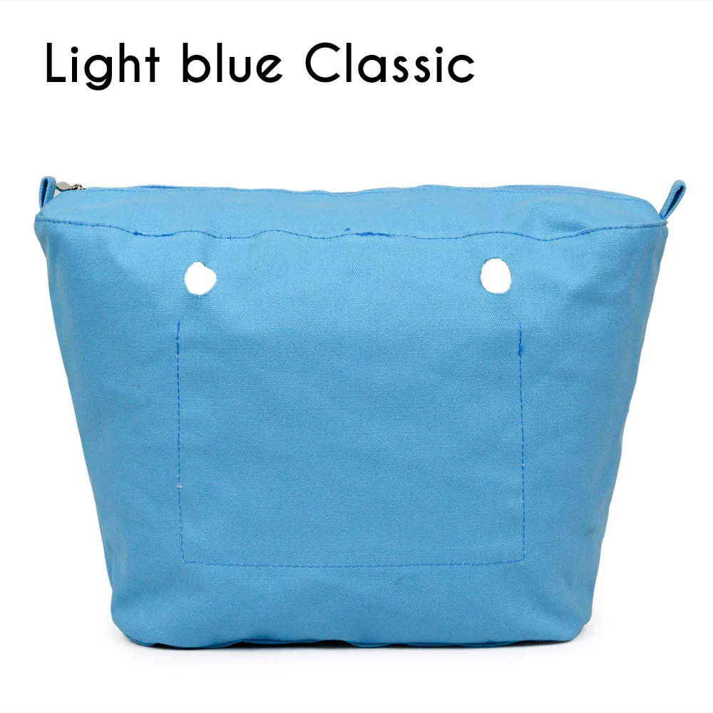 Light blue classic Внутренняя подкладка вставка карман на молнии для классического мини Obag холст вставка с внутренним водонепроницаемым покрытием для O сумки - Цвет: Light blue classic