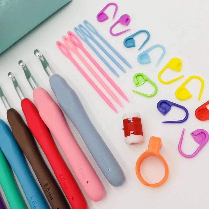 Набор высококачественных крючков для вязания с чехлом набор эргономичные мягкие