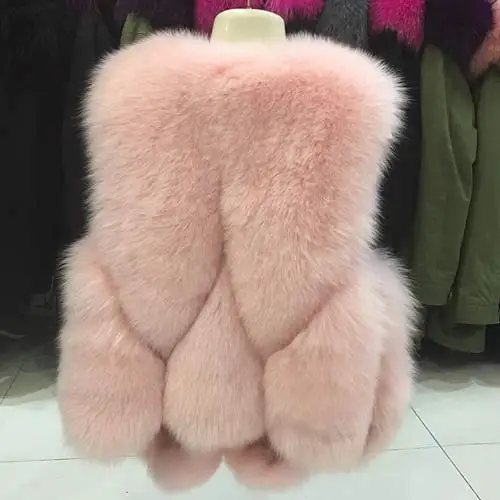 Light Pink Ethel Anderson натуральный Лисий мех жилет женский Vogue жилет из лисьего меха жилет хорошего качества натуральный мех Пушистый Жилет - Цвет: Light Pink