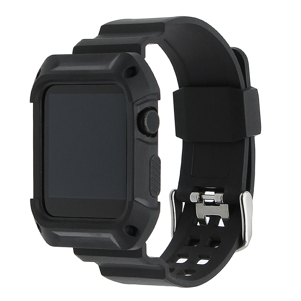 Резиновый ремешок из ТПУ для наручных часов защитный чехол iWatch Apple Watch 38 мм 42
