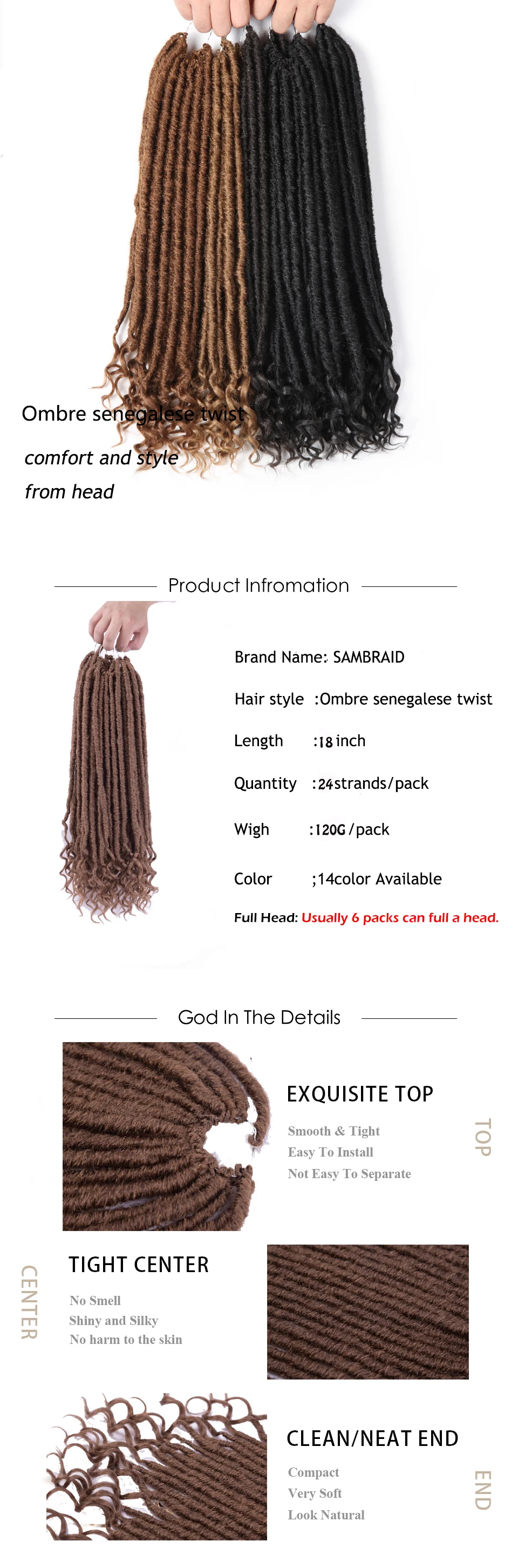 SAMBRAID Goddess Faux locs вьющиеся плетеные пряди синтетические накладные волосы плетение волос мягкие искусственные замки 24 корня/18 дюймов упаковка