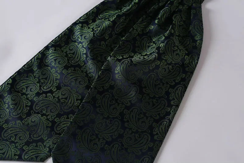 RF306G зеленый синий Пейсли мужской 100% Шелковый шейный платок жаккардовые галстуки