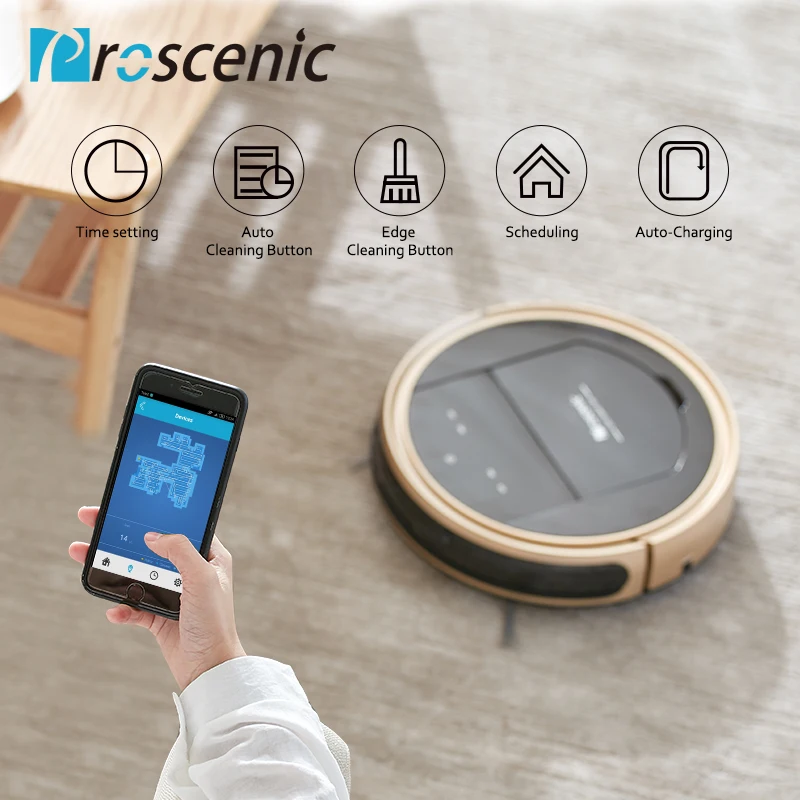 Робот пылесос Proscenic 790 т 1200 Pa Мощность Вакуумный Пылесос робот с wi fi подключен