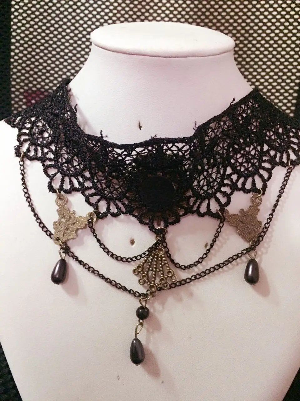 Черное колье чокер с текстурными бусинами новинка популярный бренд оптовая