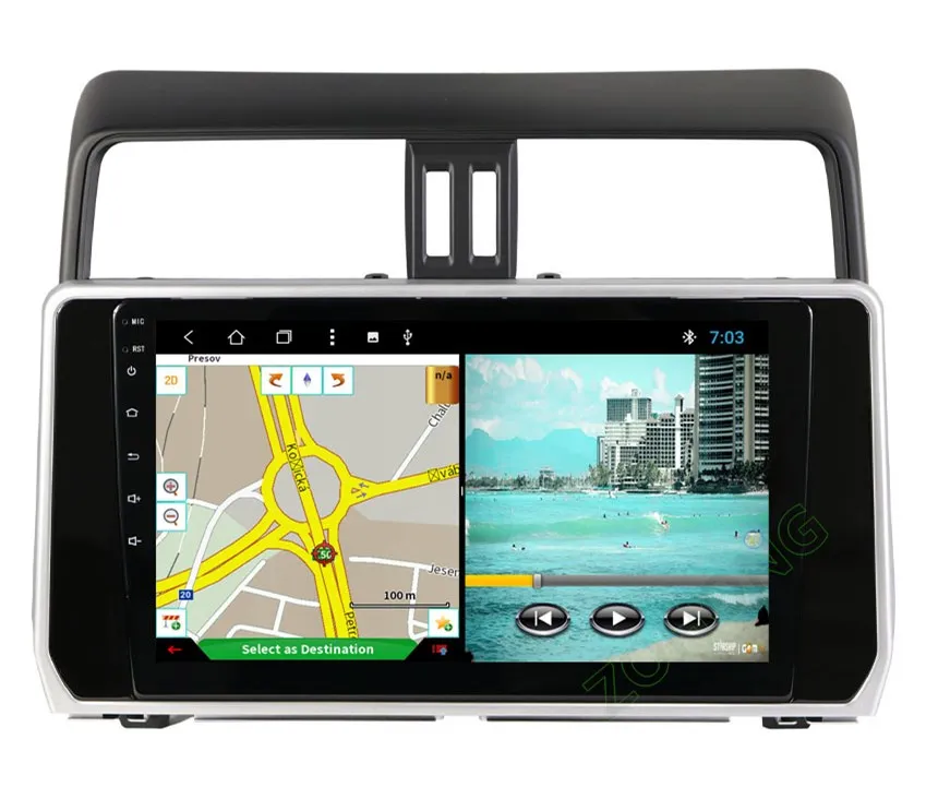 2.5D 10,2 дюймов Octa 8 Core 2 Гб+ 32 ГБ, автомобильный dvd-плеер на основе Android для Toyota Land cruiser Prado 150 autoadio gps навигации BT