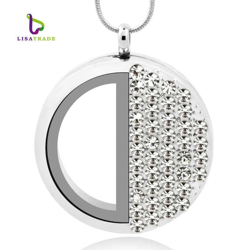 Diylocket Большой Плавающий Медальон половина Стразы таинственный диаметр 36 мм