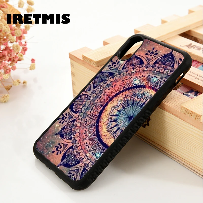 Iretmis 5 5S SE 6 6S Мягкий ТПУ силиконовый чехол для телефона чехол для iPhone 7 8 plus X Xs 11 Pro Max XR Мандала датура хиппи