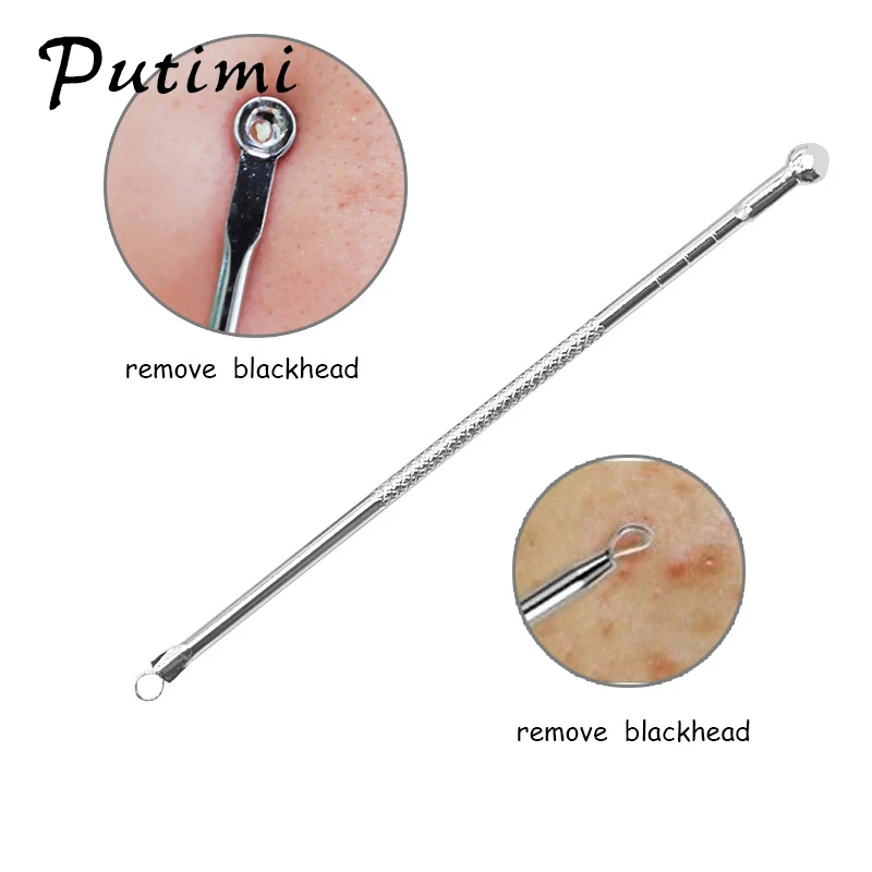 Putimi 7/5/4/3Pcs инструмент для удаления угрей комплект комедонов игла для чистки лица зажим Пинцет для удаления прыщей инструмент для удаления прыщей ложка для Уход за лицом инструмент