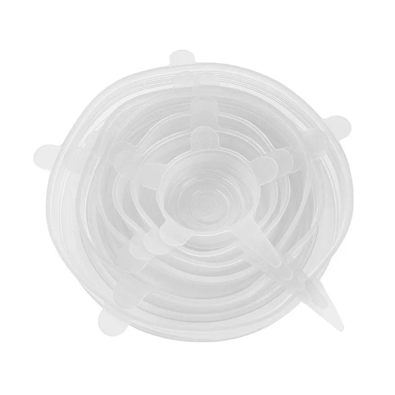 6pcs/set Stretchable Lids Cover Plastic Food Silicone Kitchen Picnic Outdoor Easy To Use Reusable Multi-Purpose Convenient Drop | Дом и сад