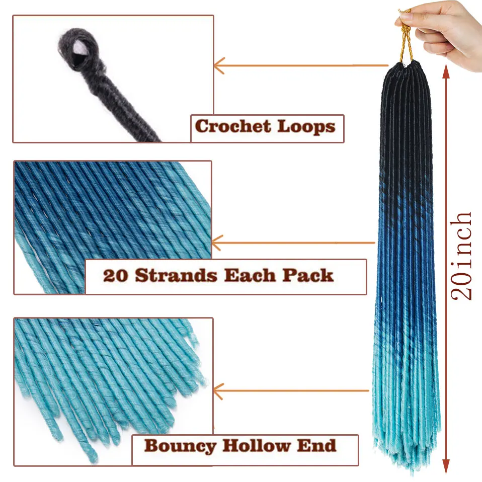 Snoilite 20 дюймов искусственные локоны в стиле crochet волосы на крючках косички