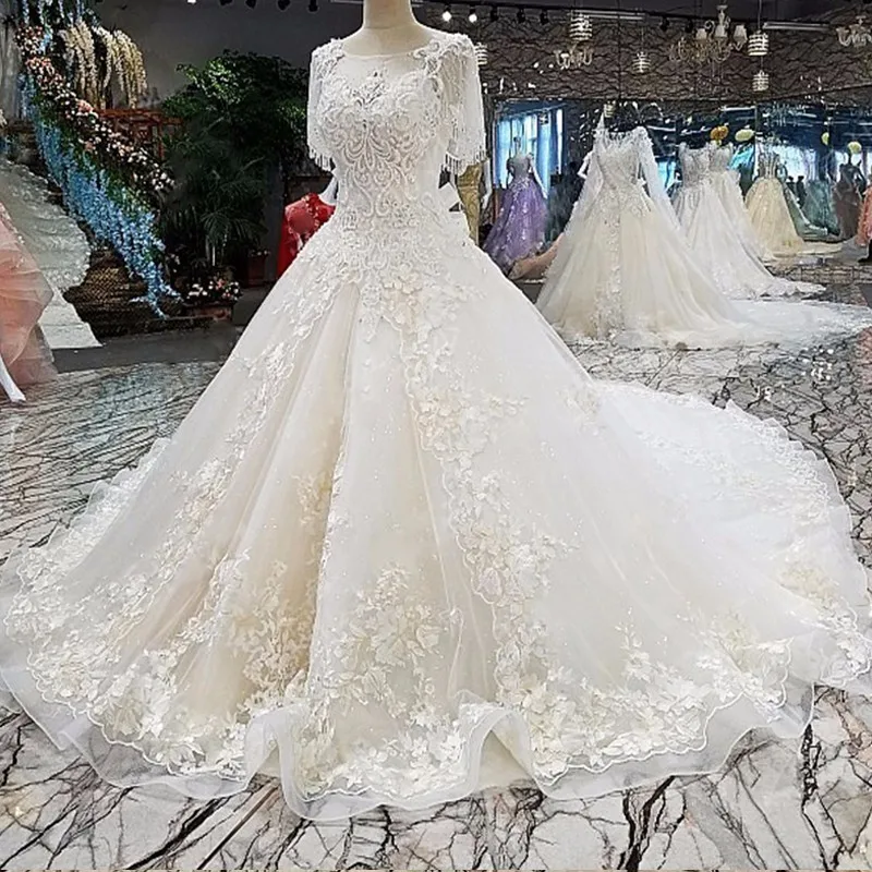 Backlake vestido de novia 2018 пикантные Свадебные платья noiva кружевные цветы слоновой кости с