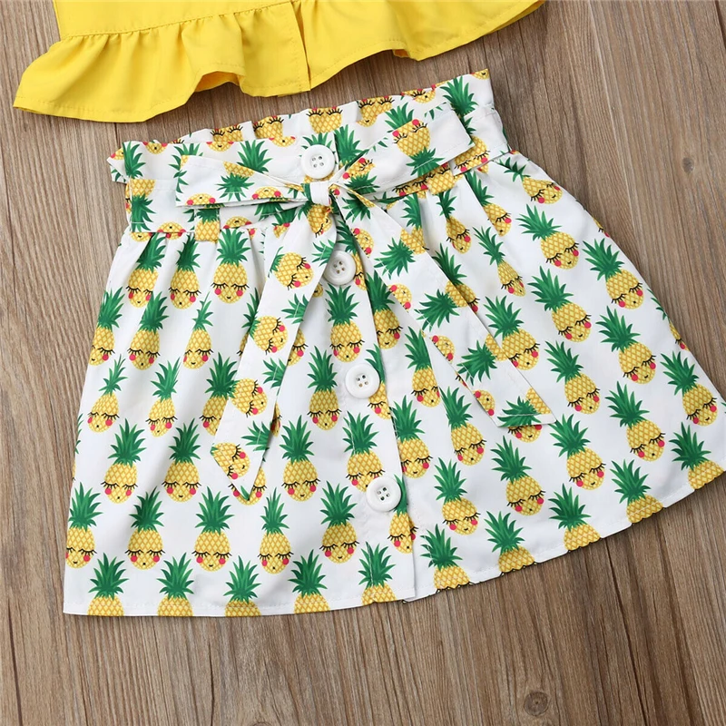 Летняя одежда для девочек из 2 предметов укороченный топ без рукавов