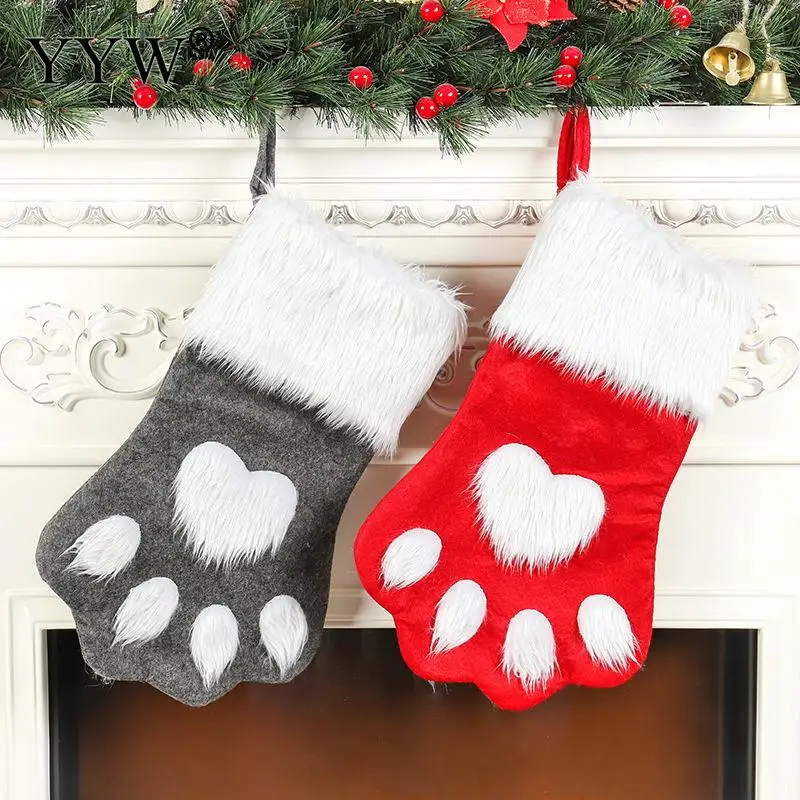 Фото Милые перчатки в виде кота Карманный держатель для Рождества и нового года