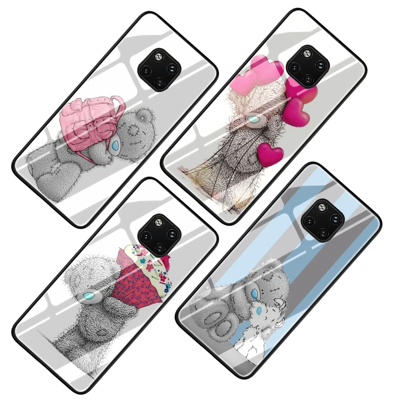 Чехол для телефона Teddy Me To You Bear из закаленного стекла Huawei P10 P20 P30 Mate 20 Honor 9 10 Lite 7A Pro 8X