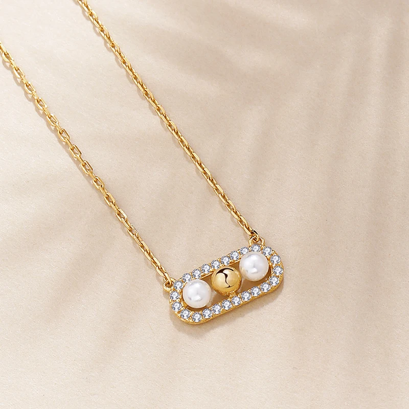 ?? SA SILVERAGE 9 K イエローゴールドのペンダントネックレスシェルパールネックレス AAA ジルコニア女性の恋人