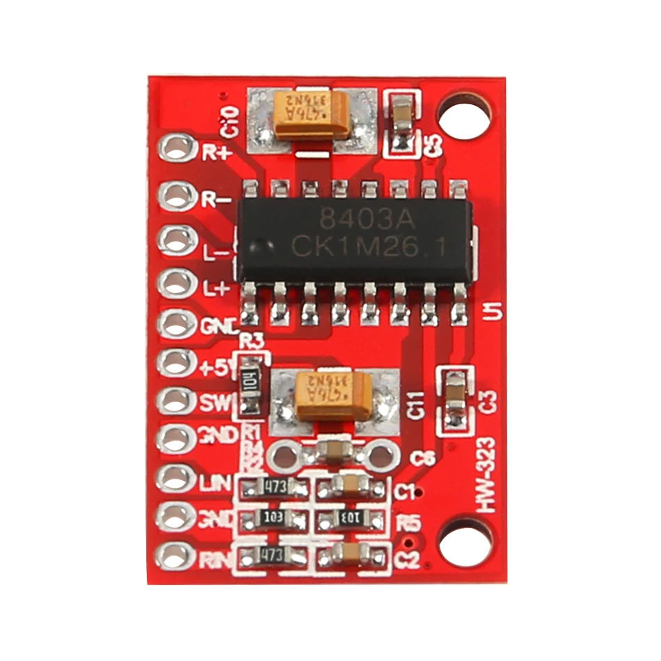 Новый PAM8403 красный супер ультра мини цифровой усилитель плата 2*3 Вт Класс D